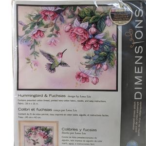 Cross stitch kit - Hummingbirds and Fuchsias